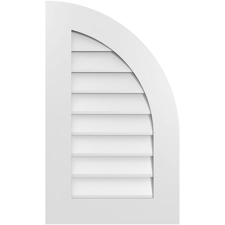 Ekena Millwork Quarter Round Top Right Surface Mount PVC Gable Vent w/ 3-1/2"W x 1"P Standard Frame, 18"W x 30"H GVPQR18X3001SN